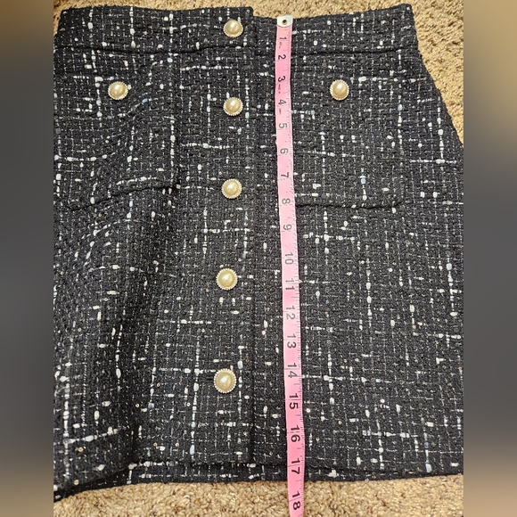 Kate Spade New York 6 Embellished Tweed Skirt Black Silver - Picture 8 of 14